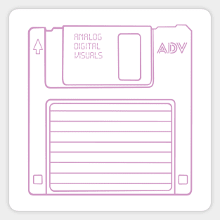 Floppy Disk (Pastel Violet Lines) Analog / Computer Magnet